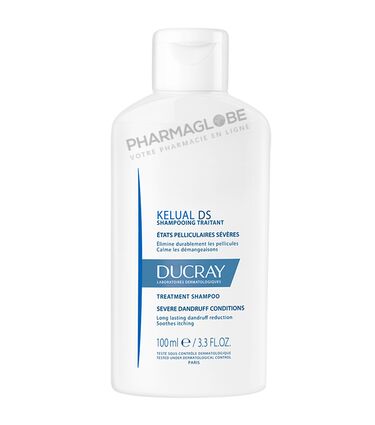 KELUAL-DS-SHAMPOOING-TRAITANT-100-ML-Ducray-shampoing-traitant-etats-pelliculaires-severes-eliminer-durablement-pellicules-calme-demangeaisons-pharmaglobe.lu