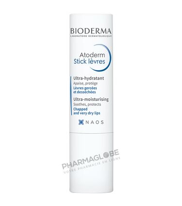 BIODERMA-ATODERM-STICK-4-G-baume-levres-ultra-hydratant-apaiser-proteger-levres-gercees-dessechees-tube-pharmaglobe.lu