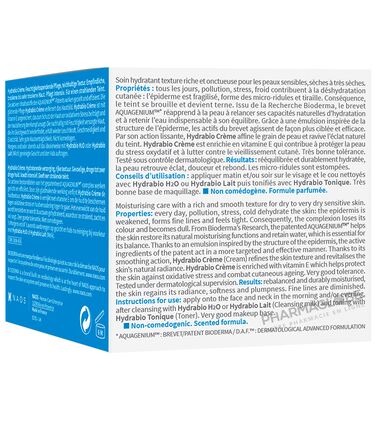 BIODERMA-HYDRABIO-CREME-50-ML-soin-hydratant-texture-riche-nourrir-intensement-reveler-eclat-teint-peau-sensible-seche-a-tres-seche-boite-verso-pharmaglobe.lu