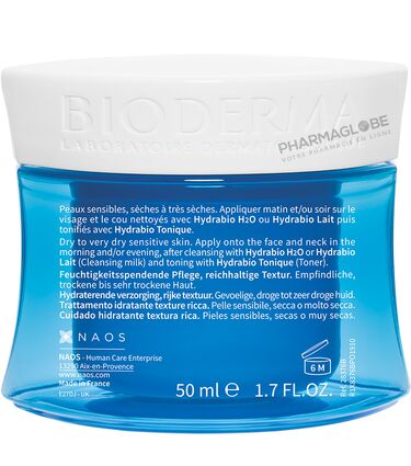 BIODERMA-HYDRABIO-CREME-50-ML-soin-hydratant-texture-riche-nourrir-intensement-reveler-eclat-teint-peau-sensible-seche-a-tres-seche-pot-verso-pharmaglobe.lu