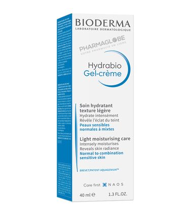 BIODERMA-HYDRABIO-GEL-CREME-40-ML-soin-hydratant-texture-legere-hydratation-intense-reveler-eclat-teint-peau-sensible-normale-a-mixte-boite-pharmaglobe.lu
