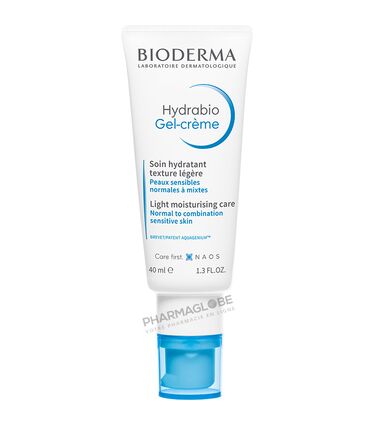 BIODERMA-HYDRABIO-GEL-CREME-40-ML-soin-hydratant-texture-legere-hydratation-intense-reveler-eclat-teint-peau-sensible-normale-a-mixte-tube-pharmaglobe.lu