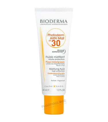 BIODERMA-PHOTODERM-AKN-MAT-SPF-30-40ML-fluide-matifiant-haute-protection-solaire-peaux-mixtes-grasses-resiste-a-eau-limiter-imperfections-pharmaglobe.lu