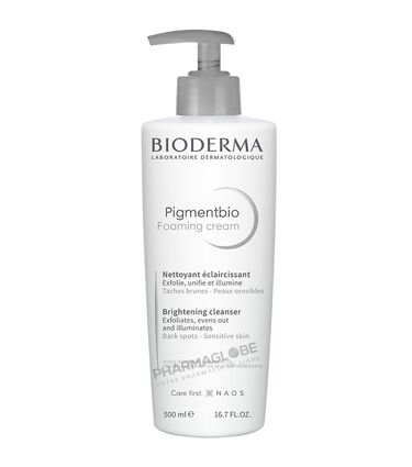 BIODERMA-PIGMENTBIO-FOAMING-CREAM-500-ML-nettoyant-eclaircissant-exfolier-unifier-illuminer-anti-taches-brunes-peau-sensible-pharmaglobe.lu