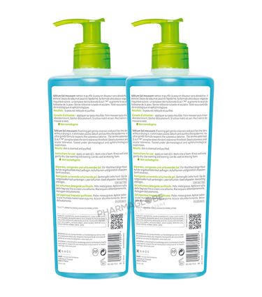 BIODERMA-SEBIUM-GEL-MOUSSANT-2-flacons-500-ML-promo-duopack-nettoyer-purifier-peau-mixte-grasse-verso-pharmaglobe.lu