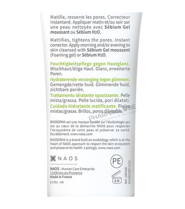 BIODERMA-SEBIUM-MAT-CONTROL-soin-hydratant-anti-brillance-matifier-resserrer-pores-corrigee-instantanement-peaux-mixtes-grasses-tube-verso-pharmaglobe.lu