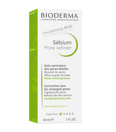 BIODERMA-SEBIUM-PORE-REFINER-CREME-30-ML-soin-correcteur-pores-dilates-resserrer-pores-affiner-grain,-peau-peau-mixte-grasse-boite-face-pharmaglobe.lu