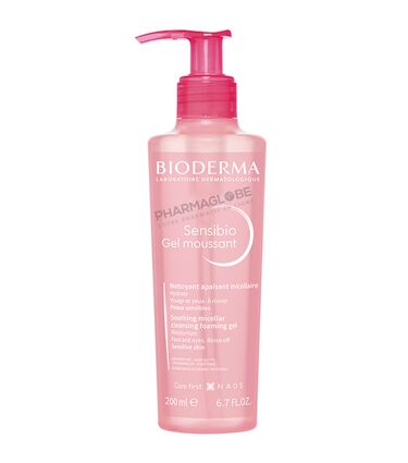BIODERMA-SENSIBIO-GEL-MOUSSANT-200-ML-nettoyer-apaiser-hydrater-demaquiller-visage-et-yeux-peau-sensible-pharmaglobe.lu