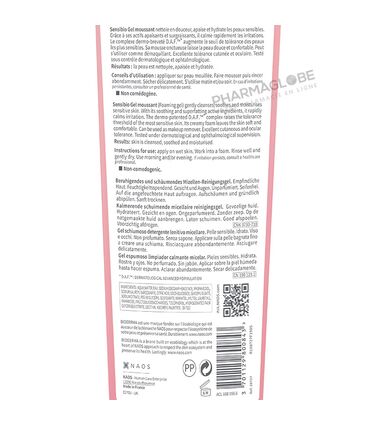 BIODERMA-SENSIBIO-GEL-MOUSSANT-500-ML-nettoyer-apaiser-hydrater-demaquiller-visage-et-yeux-peau-sensible-verso-pharmaglobe.lu