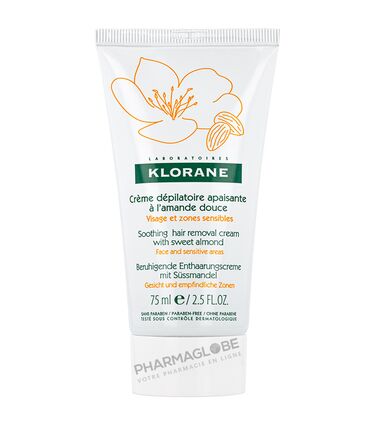 KLORANE-DEPILATOIRE-CREME-VISAGE-plus-ZONES-SENSIBLES-75ML-avec-amande-douce-pharmaglobe.lu