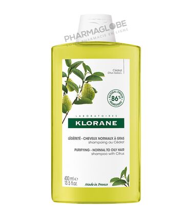 KLORANE-SHAMPOOING-CEDRAT-400-ML-legerete-cheveux-normaux-a-gras-pharmaglobe.lu