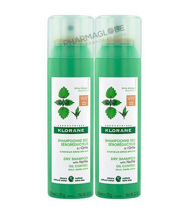 KLORANE-SHAMPOOING-SEC-ORTIE-CHEVEUX-BRUN-2-aerosols-150ML-shampoing-sec-seboregulateur-teinte-pharmaglobe.lu