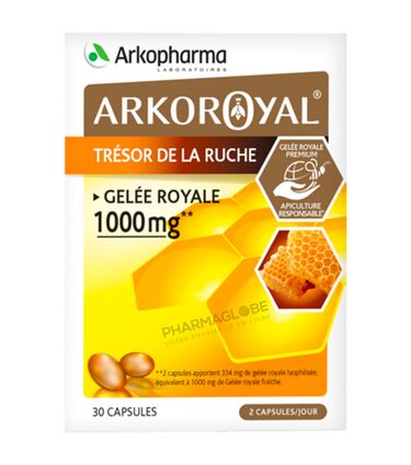 ARKOROYAL-GELEE-ROYALE-30-CAPSULES-NEW-Arkopharma-complement-alimentaire-resistance-immunite-pharmaglobe.lu