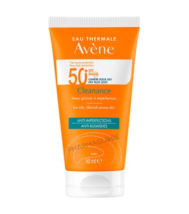 AVENE-CLEANANCE-SOLAIRE-SPF50+-50ML-creme-solaire-peau-grasse-avec-imperfection-pharmaglobe.lu