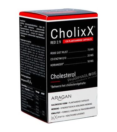 CHOLIXX-RED-2.9-120-CAPSULES-ixx-pharma-complement-alimentaire-levure-riz-rouge-maintient-cholesterol-normal-pharmaglobe.lu