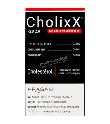 cholixx-red-2.9-240-capsules-ixx-pharma-complement-alimentaire-levure-riz-rouge-maintient-cholesterol-normal-pharmaglobe.lu