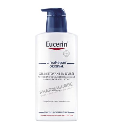 EUCERIN-GEL-NETTOYANT-5%-UREE-400-ML-nettoyer-peau-seche-tres-seche-pharmaglobe.lu