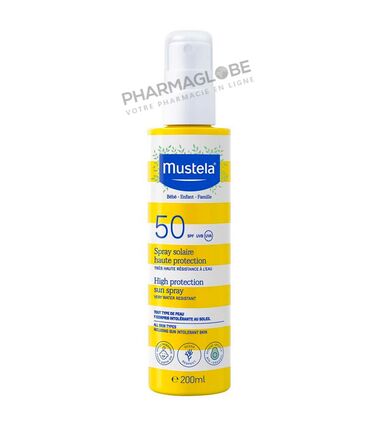 MUSTELA-SPRAY-SOLAIRE-SPF-50-200-ML-haute-protection-solaire-bebe-enfant-famille-resiste-a-l-eau-pharmaglobe.lu