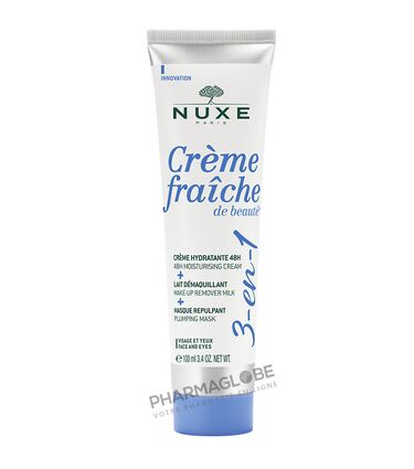 Nuxe-Crème-fraîche-de-beauté-3-en-1-soin-multi-fonctions-100-ml-creme-hydratante-lait-demaquillant-masque-repulpant-pharmaglobe.lu