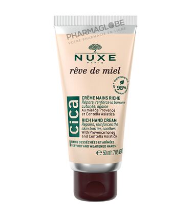 Nuxe-Rêve-de-Miel-CICA-Crème-Mains-Riche-50-ml-reparer-renforcer-bariere-cutanee-pharmaglobe.lu