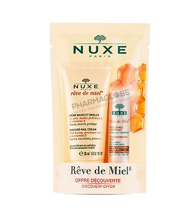 Nuxe-Rêve-de-Miel-Duo-Gourmand-Mains-et-Lèvres-pharmaglobe.lu