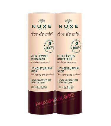 Nuxe-Rêve-de-Miel-Stick-lèvres-hydratant-DUO-2-sticks-de-4-gr-levres-desechees-pharmaglobe.lu