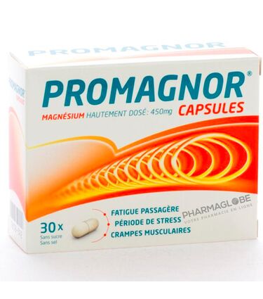 PROMAGNOR-30-CAPSULES-magnesium-hautement-dose-fatigue-passagere-stress-crampes-musculaires-pharmaglobe.lu