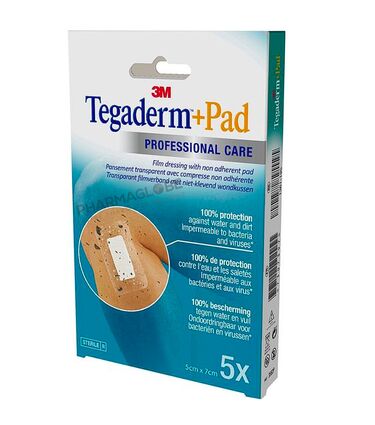 TEGADERM-plus-PAD-5 -par-7-CM-boite-de-5-pansements-impermeables-avec-compresse-3M-ref-3582p-pharmaglobe.lu