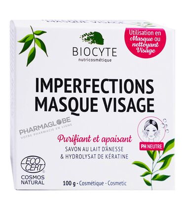 BIOCYTE-IMPERFECTIONS-MASQUE-VISAGE-BIO-100G-purifier-apaiser-savon-lait-anesse-pharmaglobe.lu