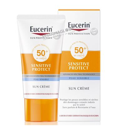 EUCERIN-SUN-SENSIBLE-PROTECTION-CREME-VISAGE-SPF50-50ML-peau-sensible-pharmaglobe.lu