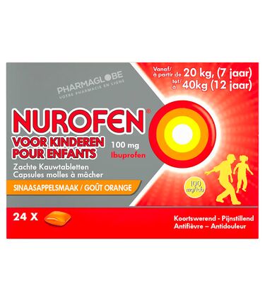 NUROFEN-ENFANT-100-MG-24-CAPSULES-MOLLES-A-MACHER-ibuprofene-qnti-douleurs-fievre-pharmaglobe.lu