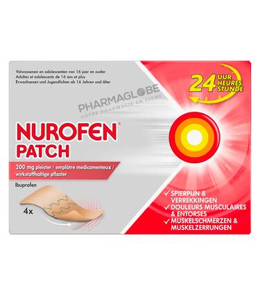 Nurofen-Patch-200-mg-4-Emplâtres-Médicamenteux-douleurs-musculaires-entorses-pharmaglobe.lu