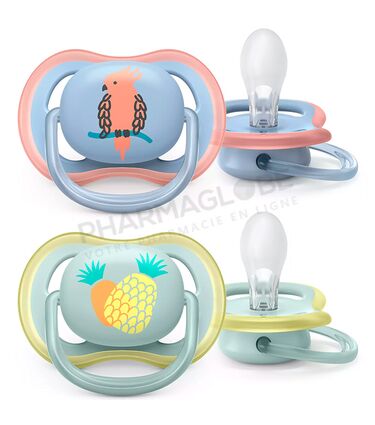 Philips-Avent-Sucette-Ultra-Air-Bébé-0-6-Mois-Ananas-Perroquet-pharmaglobe,lu