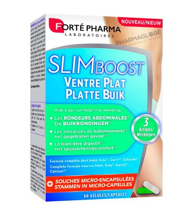 SLIMBOOST-VENTRE-PLAT-60-COMPRIMES-Forte-pharma-diminuer-rondeurs-abdominales-pharmaglobe.lu