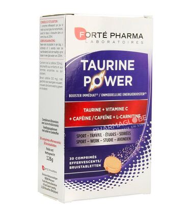Taurine-Power-30-Comprimes-Effervescents-Energie-immédiate-Durable-Forte-pharma-pharmaglobe.lu
