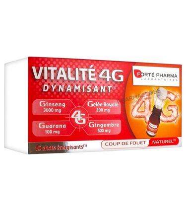 Vitalité-4G-Dynamisant-10-Shots-Forté-Pharma-Ginseng-Gingembre-Guarana-Gelée-Royale-Forte-pharma-pharmaglobe,lu