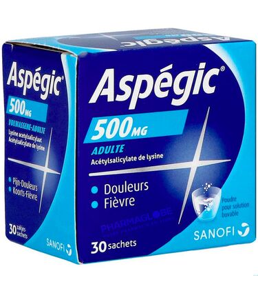 Aspegic-500-mg-Poudre-pour-Solution-Buvable-30-Sachets-aspirine-pharmaglobe.lu