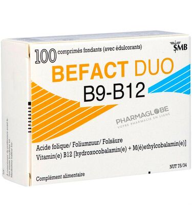BEFACT-DUO-100-Comprimes-A-CROQUER-acide-folique-vitamines-B-pharmaglobe.lu