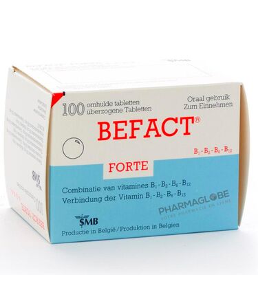 Befact-Forte-B1-B2-B6-B12-100-Comprimés-Enrobés-vitamines-B-pharmaglobe.lu