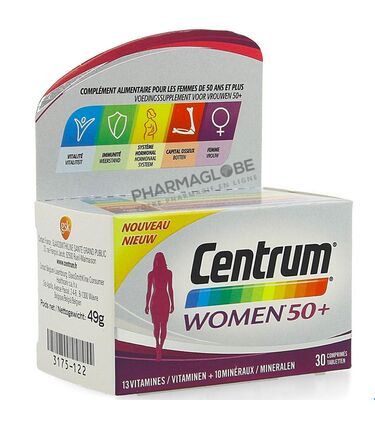 CENTRUM-GENDER-WOMEN-50-plus-FCT-30-TABLETTES-complement-alimentaire-vitamines-mineraux-pour-femme-de-plus-de-50-ans-vitalite-energie-pharmaglobe.lu