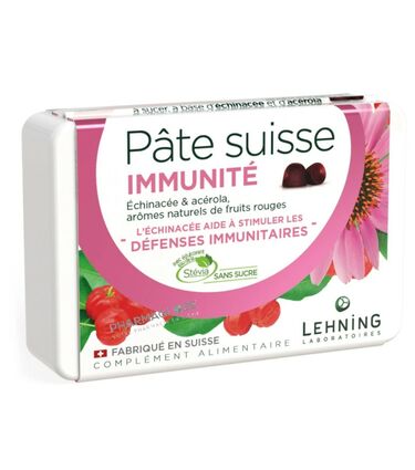 pate-suisse-immunite-echinacea-acerola-lehning-boite-40-gommes-description-pharmaglobe.lu