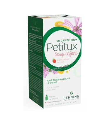 petitux-sirop-enfants-plantes-miel-flacon-125-ml-lehning-toux-description-pharmaglobe.lu