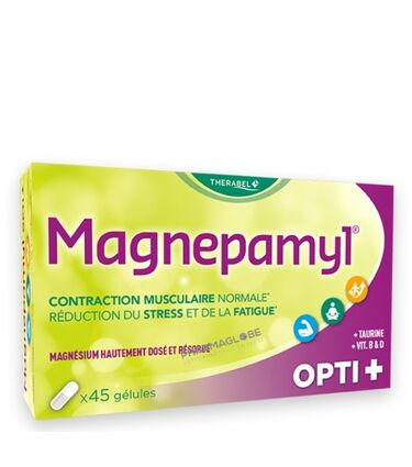 magnepamyl-opti-plus-boite-45-gelules-magnesium-hautement-dose-pharmaglobe.lu