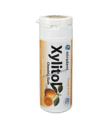 miradent-chewing-gum-au-xylitol-gout-fruits-30-pieces-pharmacie-pharmaglobe.lu