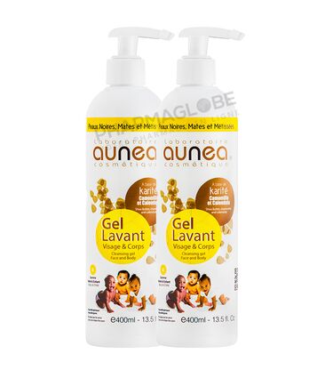 AUNEA-DUO-GEL-LAVANT-400-ML-visage-et-corps-peaux-metisses-pharmaglobe.lu