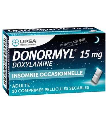 DONORMYL-Comprimes-Secables-15-MG-10-comprimes-UPSA-insomnies-occassionnelles-pharmaglobe.lu