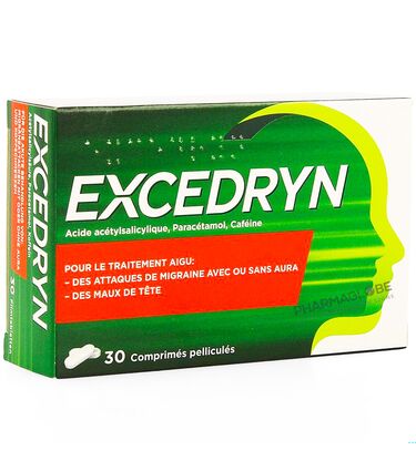 EXCEDRYN-30-Comprimes-traitement-migraine-maux-de-tete-douleurs-paracetamol-cafeine-aspirine-pharmaglobe.lu