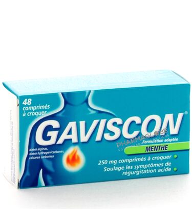 gaviscon-menthe-250mg-boite-48-comprimes-a-croquer-symptomes-de-regurgitation-acide-medicament-pharmacie-pharmaglobe.lu