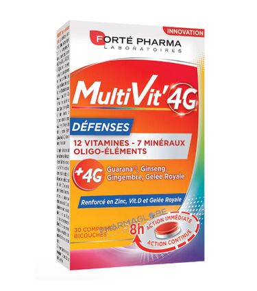 multivit4g-defenses-immunitaires-30-comprimes-forte-pharma-ginseng-gingembre-guarana-gelee-royale-pharmacie-pharmaglobe.lu