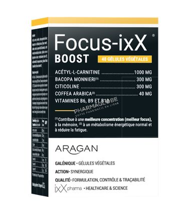 focus-ixx-boost-boite-40-gelules-aragan-ixx-pharma-concentration-memoire-pharmacie-pharmaglobe.lu